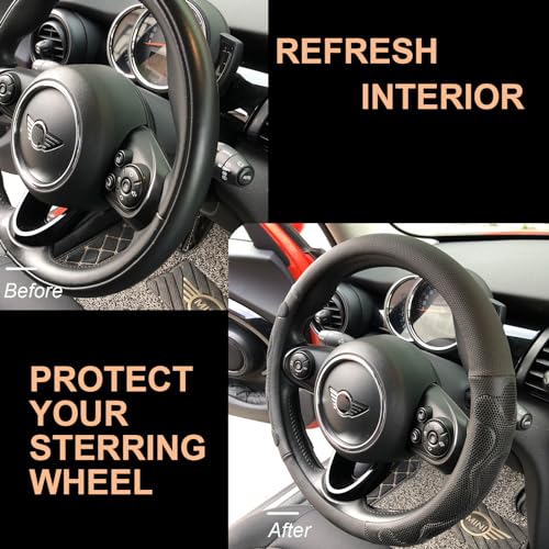 PINCTROT Large Size Comfy Grip Steering Wheel Cover, Anti-Slip Design, 15.5-15.75 Inch(Silicone Black) - color: 1.Black, size: Large Size[15 1/2''-15 3/4'']