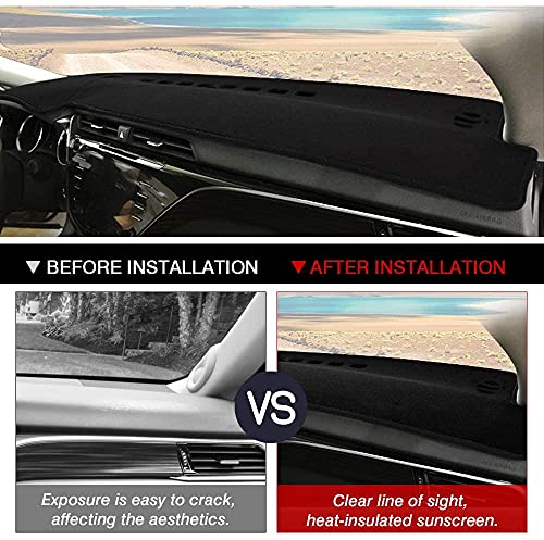 Autorder Dashboard Cover Mat for 2018-2022 2023 2024 Toyota Camry Accessories Dash Cover Flannel Dash Mat Sunshade Glare UV Rays Protector (Without HUD) - size: 2018-2024 Toyota Camry