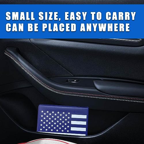 Ziciner Car Registration Insurance Holder, 2Pack Essential Auto PVC Card Document Glove Box Organizer with Velcro Closure, Universal Car Accessories for Men & Women (Blue/Back Flag) - color: Blue/Back Flag