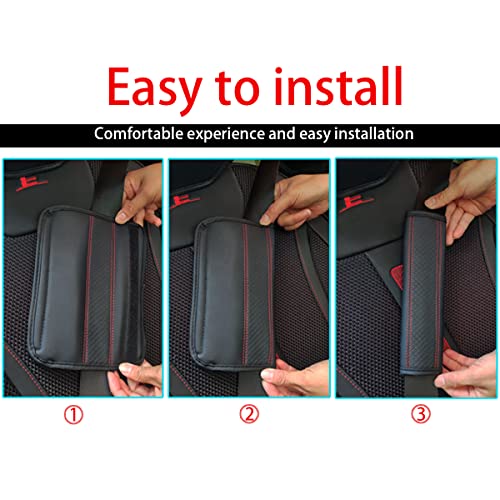 zipelo 2PCS Car Seat Belt Cover, Soft Shoulder Strap Covers Harness Pads, Safety Leather Seatbelt Comfort Driving Cushion Protect Your Neck and Shoulder Universal for Car, SUV (Black/Red-1)