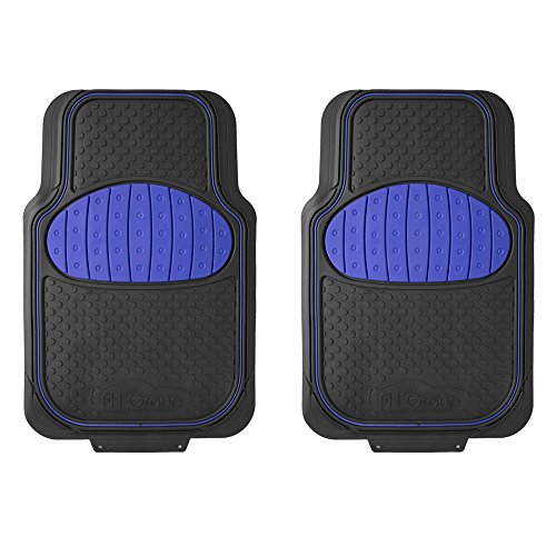 FH Group Heavy-Duty Rubber Car Floor Mats - Universal Fit, Trimmable, Climaproof - For Sedans, SUVs, Trucks - Blue - color: Blue