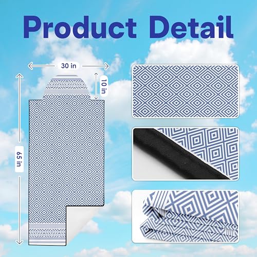 2 Pack Car Seat Towel Covers, Sweat Protector for Front Seats, Premium Thickened Microfiber with Boho Geometric, Breathable & Quick Dry, Slip-on Headrest Pocket for Gym, Beach, Running (Royal Blue) - color: Royal Blue