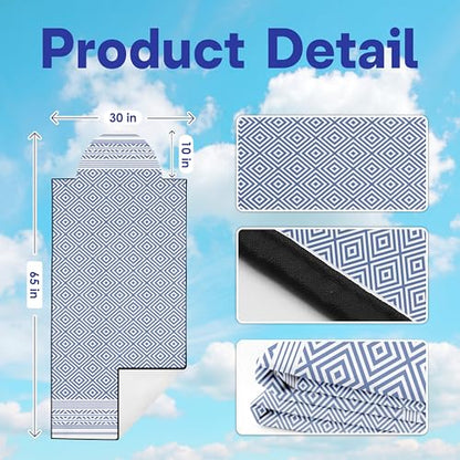 2 Pack Car Seat Towel Covers, Sweat Protector for Front Seats, Premium Thickened Microfiber with Boho Geometric, Breathable & Quick Dry, Slip-on Headrest Pocket for Gym, Beach, Running (Royal Blue) - color: Royal Blue