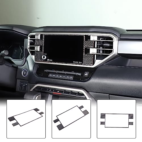 Car Central Control Navigation Screen Frame Decorative Sticker Compatible with Toyota Tundra/Sequoia 2022-2024 Real Carbon Fiber Center Navigation Screen Panel Protect Cover Trim Sticker Accessories - size: Central Navigation Screen Frame Sticker