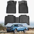 KARPAL Floor Mats Fit for Toyota Tacoma 2005-2015 Double Cab (Footwell Coverage), Custom Fit All Weather TPE Floor Liners, 1st & 2nd Row Mat, Tacoma Accessories - style: 2005-2015 | For Toyota Tacoma Double Cab | 1st & 2nd Row