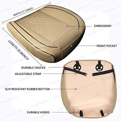 kingphenix Car Seat Cover: Easy to Install, Fits Most Cars, Vans, Trucks, and SUVs – Beige - color: Beige