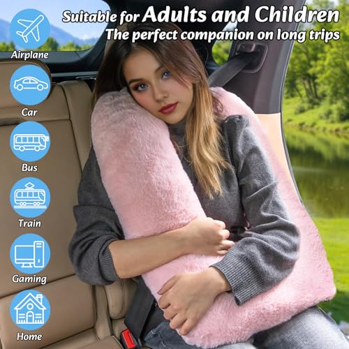 Travel Pillow, Car Pillow for Kids & Adults - Ergonomic Travel Pillows Sleeping Aid for Neck & Body Support, Car Travel Essentials Pillow on Road Trips-Gray (Green) - color: Green