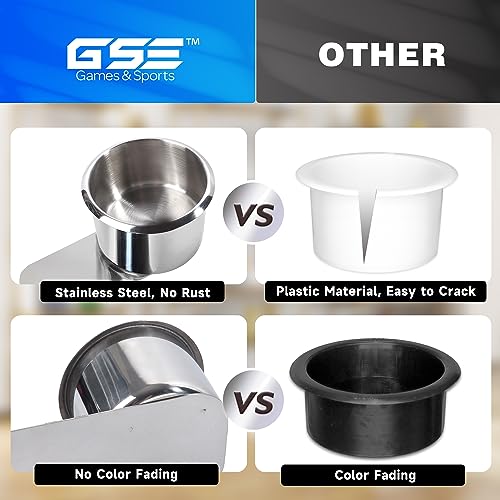GSE Games & Sports Expert Stainless Steel Cup Holder, Drop-in Cup Holder for Casino Poker Tables, Work Desks, Boats, RVs, Cards & Trucks (Slide Under) - color: Jumbo, style: 2-Pack