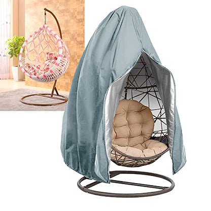 【Upgraded】Patio Egg Chair Covers with Zipper, Wicker Egg Swing Chair Covers, Waterproof Heavy Duty Weather Resisatnt Outdoor Chair Cover, Windproof Hanging Chair Cover, 75" x 45", Grey, 1 Pack - color: Grey, size: Single Seat 75'' (L) x 45''(W)