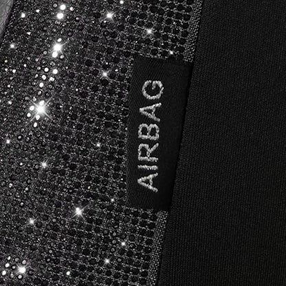 CAR PASS Bling Diamond Black Leather Car Seat Covers Full Sets Interior Sets, Waterproof Shining Glitter Sparkly Crystal Universal Armrest Fit Automotive Truck SUV Cute Women Girl, Black PU Rhinestone - color: Black Rhinestone, size: Full Set