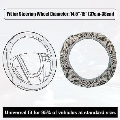 X AUTOHAUX Steering Wheel Cover Universal Elastic Stretch Antislip Breathable Microfiber Ice Silk Interior Trim Wheel Protector for Car Truck SUV Gray - color: Gray