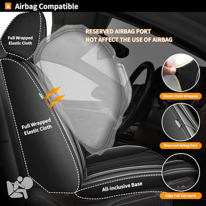 AOMSAZTO Seat Covers Full Set 5 Seats Custom Fit for Honda Ridgeline 2006-2014 & 2024-2025: Seat Cover Leather Breathable Waterproof Compatible Airbag (Black&Gray) - color: #092 Black&Gray, size: 2006-2014&2024-2025-5 seat covers full set