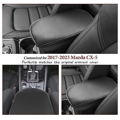 SKTU for 2017-2024 2025 Mazd a CX-5 Center Console Cover 2023 2024 2025 CX5 Central Console Armrest Pad 2025 CX-5 Seat Box Cover 2025 CX-5 Center Console Soft Cushion (White) - color: 2017-2025 CX-5 White