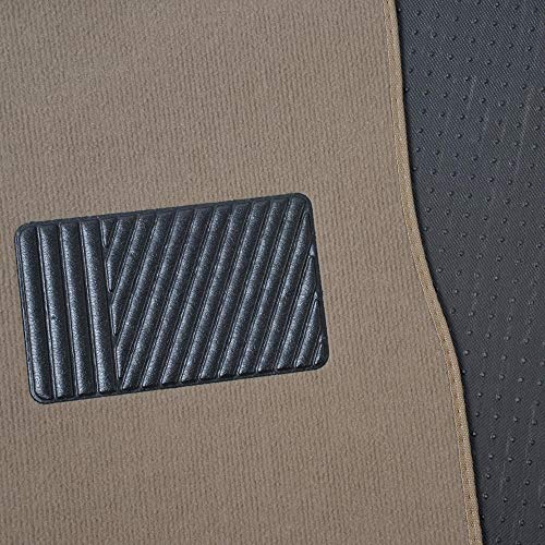 Beige Heavy Duty Front & Rear Carpet Floor Mats Universal Liners for Car SUV Van & Truck, All Weather Protection with Anti-Slip Nibs, Fit Contours of Most Vehicles - color: 100-MB