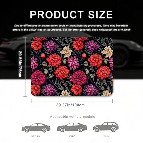 Car Trunk Mat - Universal Size 29" x 39", Floral Pattern Cargo Liner, Car Accessory for SUVs/Sedan/Wagons, Durable Protective Mat, Trunk Liner for Families/Travel Enthusiasts (Flowers-1) - style: flowers-1