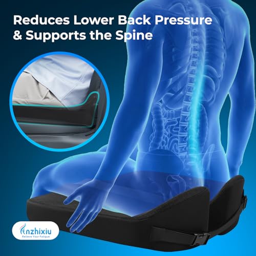 Elevated Car Seat Cushion for Improved View – Reduces Lower Back Pressure & Supports Spine – Ideal for Long Trips – Black Truck Seat Cushion
