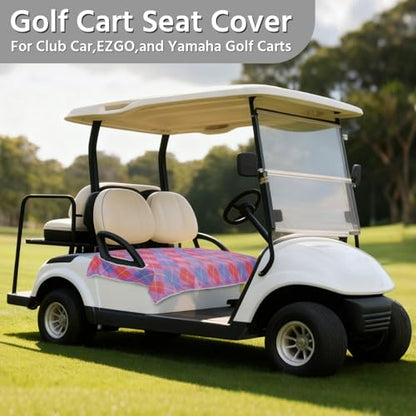 Golf Cart Seat Covers, Universal Golf Cart Seat Towel Blanket for Yamaha, EZGO, Club Car, Icon and More 2-Seat Carts, 100% Microfiber Keeps Seat Comfortable and Clean - color: pink