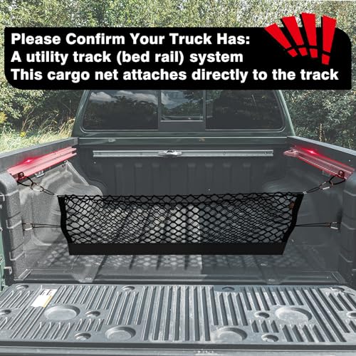 Truck Bed Cargo Net Compatible with Nissan Frontier 2022-2025 2026 Accessories, Pickup Truck Bed Cargo Organizer Storage Net with Heavy Duty Carabiners - style: 2022+ Frontier