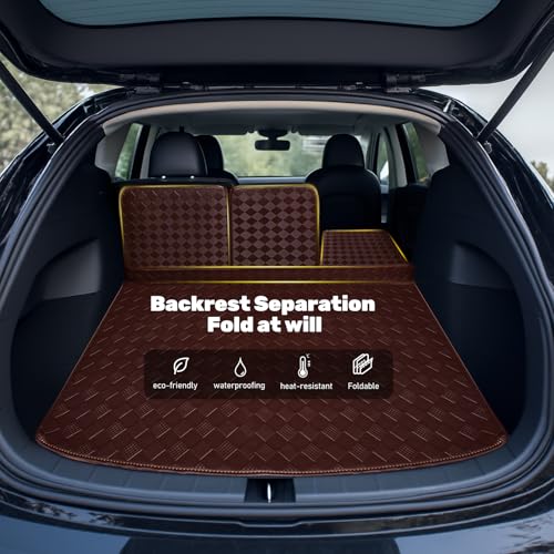 Cargo Mat Compatible with Acura MDX 2022-2024, 2025 Trunk Mat + 2ND&3RD Row Rear Backrest Mat Accessories，All Weather Premium Leather Car Trunk Liner Cover Protector