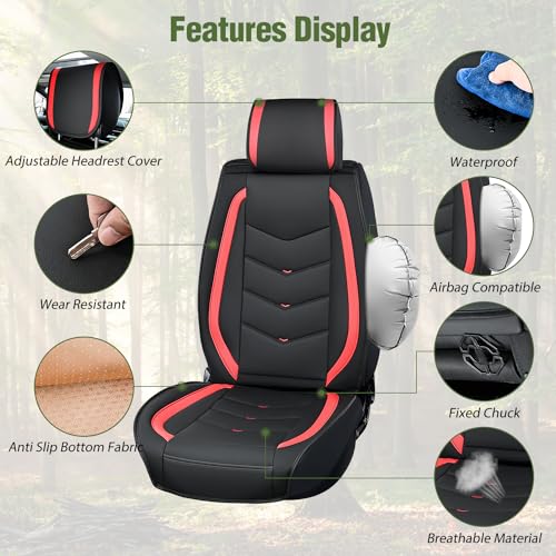 Nilight Car Seat Covers Custom Fit 2007-2024 Chevy Silverado GMC Sierra 1500 2500HD 3500HD Double Extended Crew Cab Waterproof Faux Leather Cushion Full Set for Pickup Truck - color: Full Sets 5 Seat, style: Chevy Silverado/GMC Sierra 2007-2024