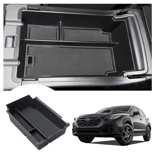 Center Console Organizer Tray Compatible with 2024 2025 2026 Subaru Impreza and Subaru Crosstrek Accessories ABS Material Insert Armrest Storage Box