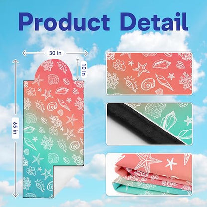 2 Pack Car Seat Towel Covers, Sweat Protector for Front Seats, Premium Thickened Microfiber with Elastic Strap, Breathable & Quick Dry, Machine Washable Cover for Gym Running Universal Fit Seashell - color: Seashell Starfish