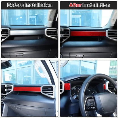 Car Center Control Panel Dashboard Strips Trim Sticker Compatible with Toyota Tundra/Sequoia 2022-2024 Pickup Truck Center Console Molding Panel Cover Dashboard Strip Interior Decoration Accessories - size: Center Control Panel Dashboard Strips Trim