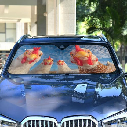 Sun Shade for Car Windshield Chicken Sky Foldable Sun Shield Heat and UV Protection Automotive Interior Protection - color: Chicken
