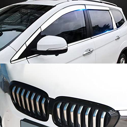 Chrome Silver Car Exterior and Interior Molding Trim Universal Bumper Window Door Body Side and Household Furniture Surfaces Decorative Strip Scratch-Proof (Width: 1 inch (25mm), Length: 8Ft)