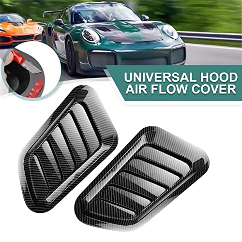 Blilo Car Hood Vents, 2PCS Universal Hood Air Vents for Car Hood Scoop, Bonnet Vent Hood Air Intake Trim Cover (Carbon Fiber) - color: Carbon Fiber