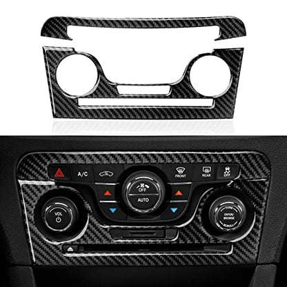 Car Air Conditioner Volume Switch Panel Decals for 2011 2012 2013 2014 Dodge Charger Accessories Carbon Fiber Interior Stickers - color: Air Conditioner Panel
