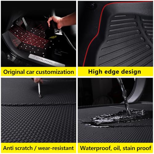 All Weather Floor Mats Set for Toyota RAV4 2018 2017 2016 2015 2014 2013 TPE Rubber Liners RAV4 Odorless Anti-Slip Car Floor Liners - 1st & 2nd Cargo Mat Covering The Backrest Full Set - size: 13-18丨RAV4 full mat