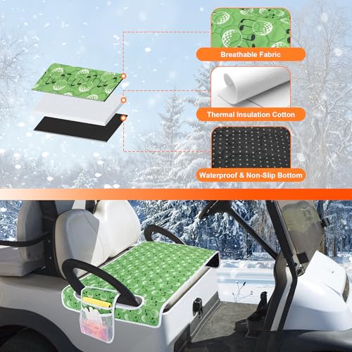 Golf Cart Seat Covers, Golf Cart Seat Towel Blanket for Most Golf Carts Fits for EZGO, Club Car, Yamaha and More (Patent Design) - color: Green Golf Ball