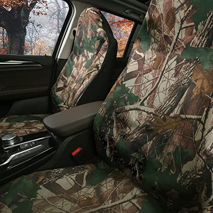 TOYOUN Camo Universal Front Car Seat Covers Waterproof Highback Bucket Seat Covers Green Forest Camouflage Print-Fit Most Cars, Trucks, SUVS, Vans 2 PCS Auto Seat Covers Car Seat Protector - color: green