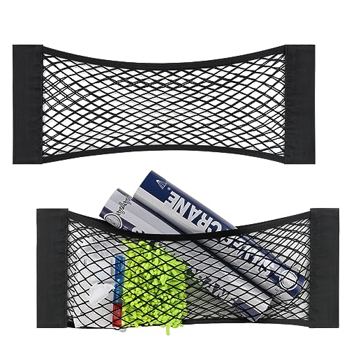2 Packs Universal Mesh Cargo Net,Elastic Car Storage Net Pocket Bag for Trunk,Automotive Cargo Nets Storage Pouch Add On Organizers for RV,Car,Truck(22.6 * 9.5 inch) - size: 22.6 * 9.5