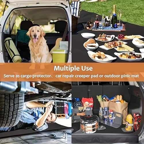 Universal Car Trunk Mat 29" x 39", Vibrant Datura All Weather Trunk Protection Cargo Liner, Durable Cargo Mat Rear Trunk Liner, Stylish Vehicle Interior Accessories Suitable for Most Car Models - color: Vibrant Datura
