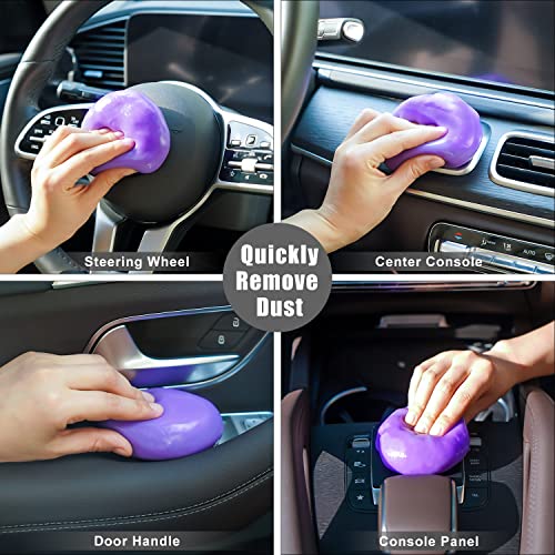 TICARVE 2Pack Cleaning Gel for Car Putty Car Vent Cleaner Cleaning Putty Gel Auto Tools Car Interior Cleaner Dust Mud for Cars and Keyboard Cleaner Slime Purple (320g/11.2oz) - color: Purple 2 Pack