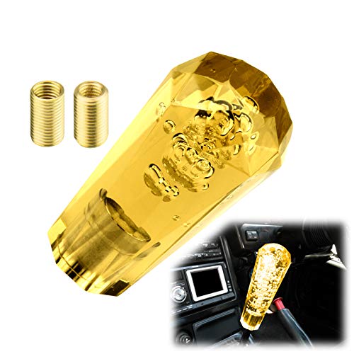 Shift Knob Stick Crystal Transparent Bubble Yellow Throw Gear Shifter 10cm - color: Yellow, size: 10cm