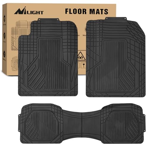 Nilight PVC Floor Mats for Cars Trucks SUVs, Universal Trim to fit for Most Vehicles, All Weather Protection Heavy Duty Floor Liners, Pack of 3 - color: PVC Floor Mat