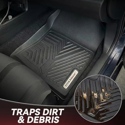 YITAMOTOR Floor Mats & Cargo Mats Fit for 2016-2021 Honda Civic Sedan (Not for Hatchback/Coupe), TPE All Weather Floor Liner for Honda Civic, 1st & 2nd Rows, Black - style: 16-21 civic 1st&2rd