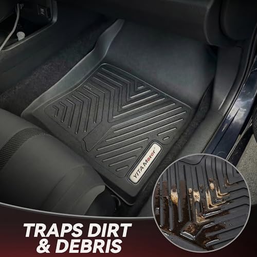 YITAMOTOR Floor Mats Compatible with Honda Accord 2023 2024 2025 2026 (Gasoline & Hybrid), All-Weather Custom Fit Car TPE Floor Mats & Cargo Trunk Liners Accessories, 1st & 2nd Row, Black - style: 2023-2026 Accord 1st & 2nd Row