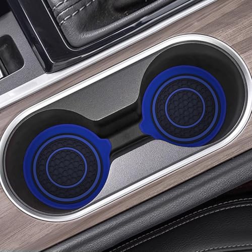 Mandark Car Cup Holder Coaster, 2.75 Inch Non-Slip Vehicle Cup Holder Insert Mats, Dustproof Automotive Interior Console Cup Insulated Pads Accessories, Universal for SUV, Sedan, Truck (Blue) - color: Blue