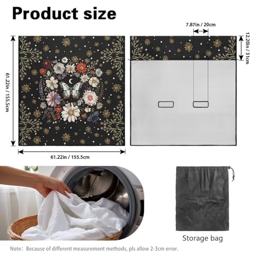 Butterfly Daisy Moon Flower Print Back Seat Cover for Car Trucks Van SUV, Waterproof Rear Bench Towel Seat Covers for Dogs Kids, Anti-Slip Automotive Backseat Protector - color: Butterfly Daisy Moon Flower
