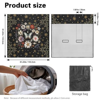 Butterfly Daisy Moon Flower Print Back Seat Cover for Car Trucks Van SUV, Waterproof Rear Bench Towel Seat Covers for Dogs Kids, Anti-Slip Automotive Backseat Protector - color: Butterfly Daisy Moon Flower