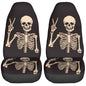 Dujiea Funny Skull Car Front Seat Covers 2 Pcs Universal Auto Seat Covers Front Seats Only, Vehicle Bucket Seat Protectors Fit for Most Car SUV Sedan and Truck - color: Funny Skull