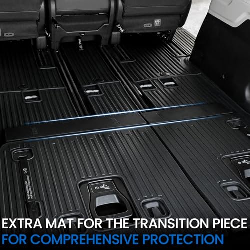 Floor Mats Set for 2022-2025 2026 Kia Carnival 8 Seats(Gas Only), All Weather TPE Backrest Mat Trunk Lower Well Mat Cargo Liner Door Sill Guards Accessories