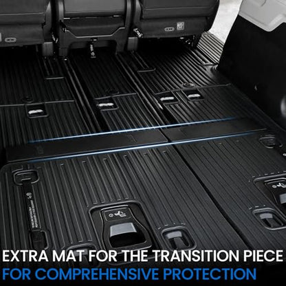 Floor Mats Set for 2022-2025 2026 Kia Carnival 8 Seats(Gas Only), All Weather TPE Backrest Mat Trunk Lower Well Mat Cargo Liner Door Sill Guards Accessories