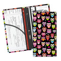 Leather Car Registration and Insurance Card Holder, Cute Car Accessories Vehicle Glove Box Car Organizer for Documents, Cards, License Cute Colorful Owls