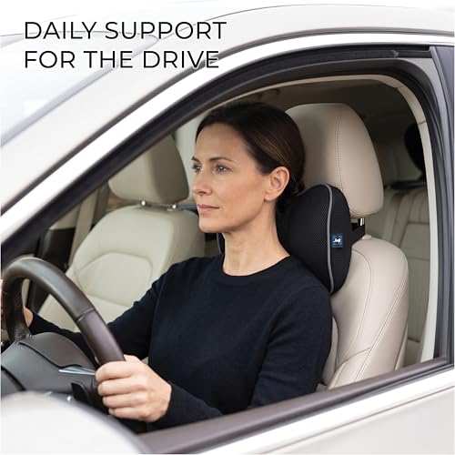 Sealy Memory Foam Neck Pillow for Car or Office Chair – Cervical Neck Pillow, Car Headrest Pillow or Office Chair Cushion for Neck