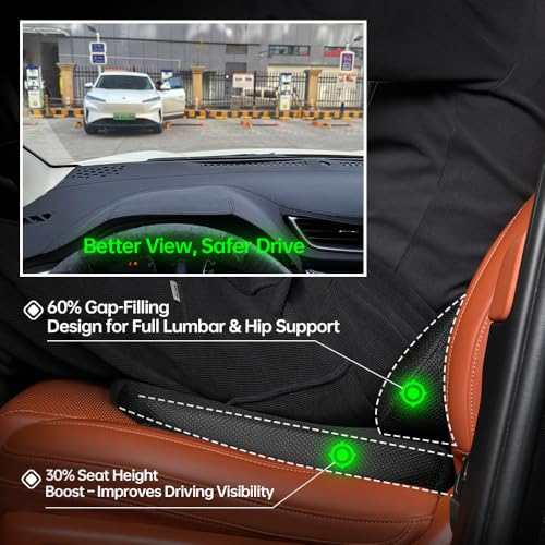 2Pack Lumbar Support Pillow & Seat Cushion for Car, Breathable Mesh, Wear-Resistant, Ergonomic Design, Back and Waist Support, Hip Cushioning, Comfortable for Long Time Driving and Sitting - size: Style A Lumbar Support & Cushion Combo
